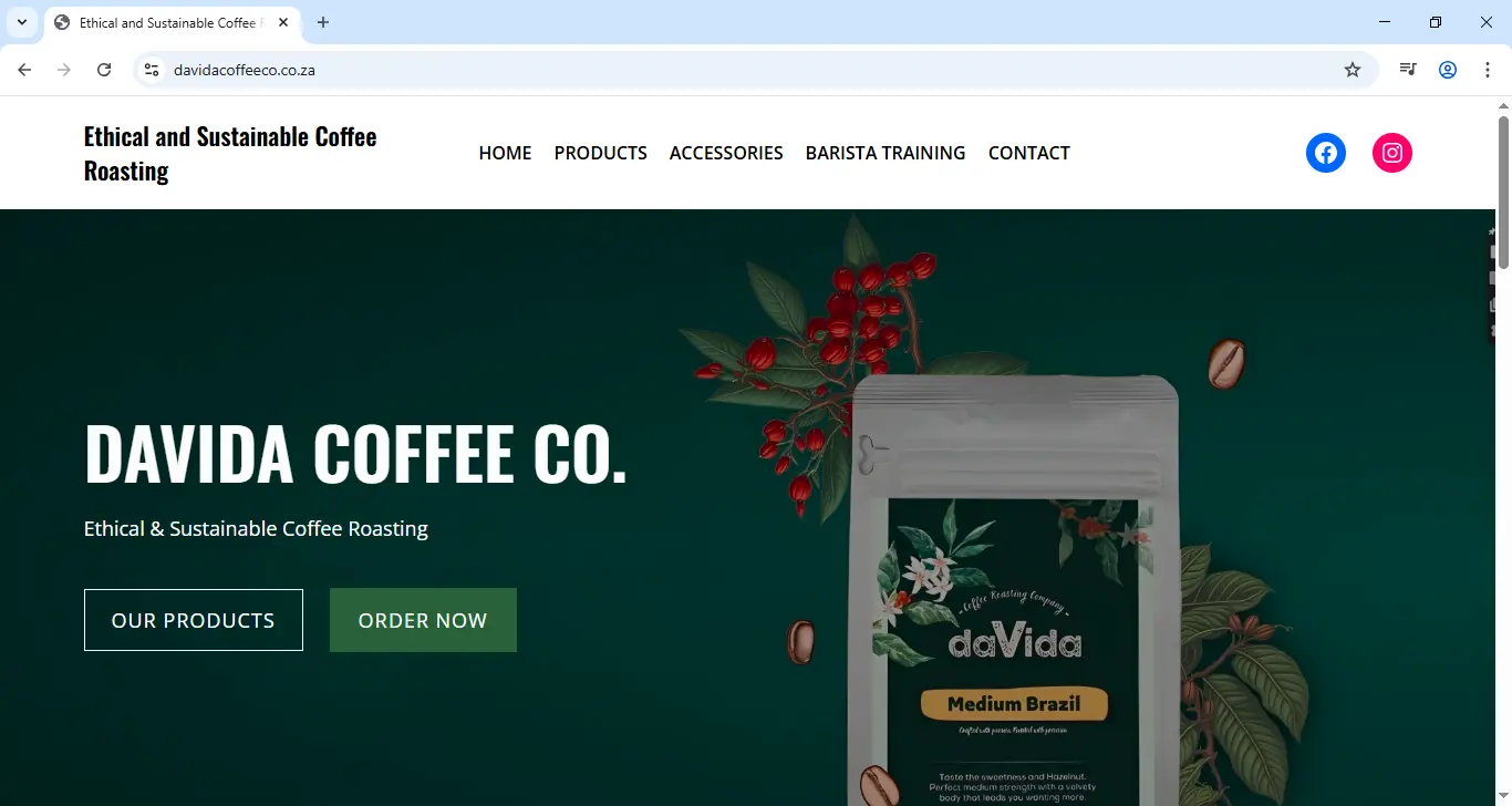 davida coffee co website